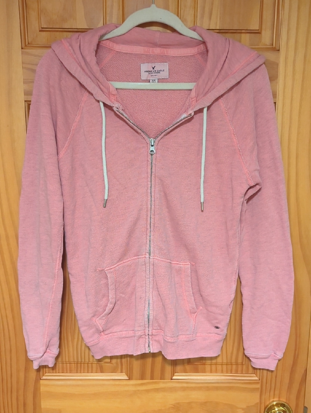 American Eagle Outfitters Light Pink Full-Zip Hoodie